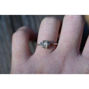 Rough Tanzanite Engagement Ring Raw Gemstone Sterling Silver Wedding Band Size 4